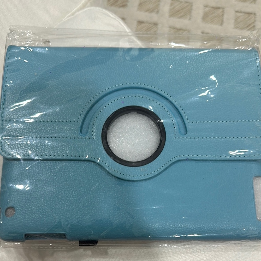 Blue Rotating Tablet Cover with Protective Flap